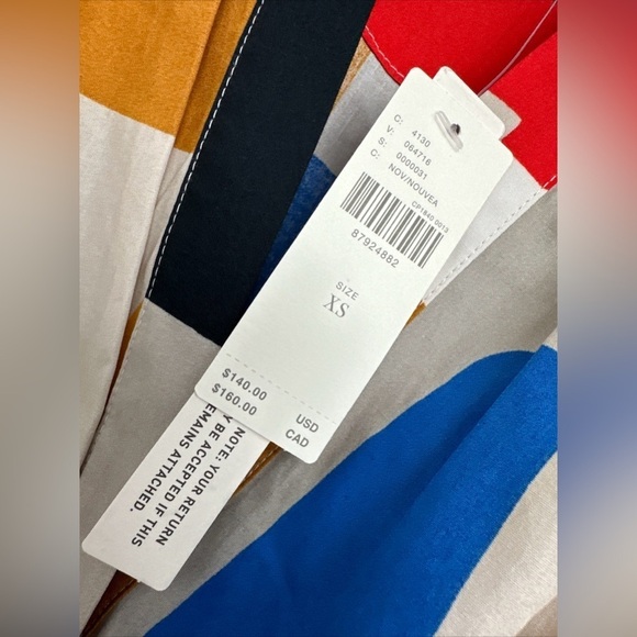 NWT Anthropologie The Somerset Mini Dress Novelty Color Block Dress Size XS - Picture 3 of 6